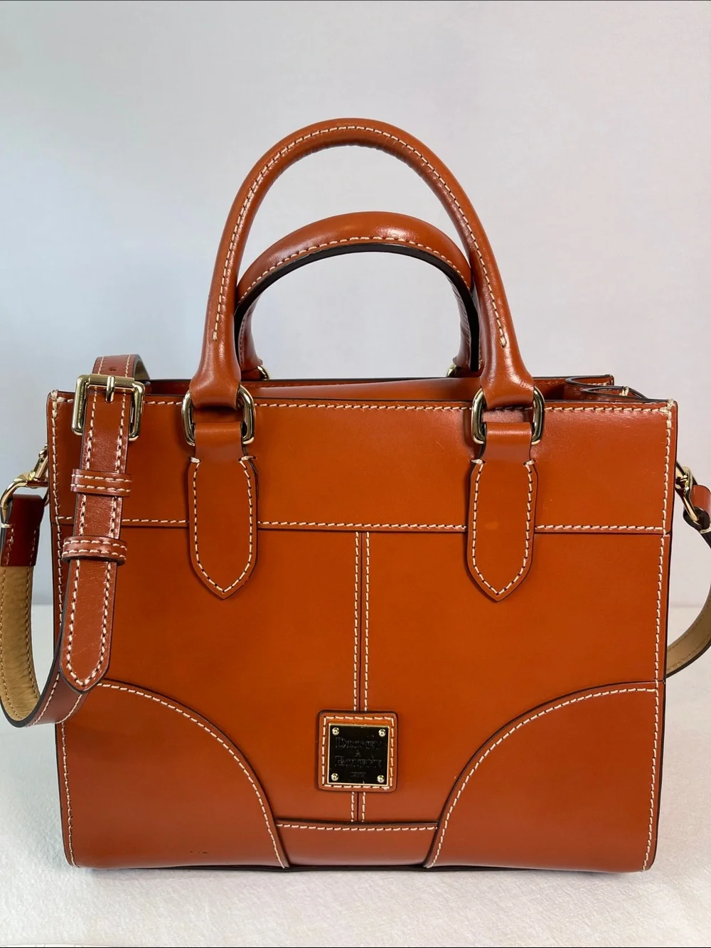 Dooney & Bourke Selleria Jayne Satchel Tan Leather Crossbody BSELL1623